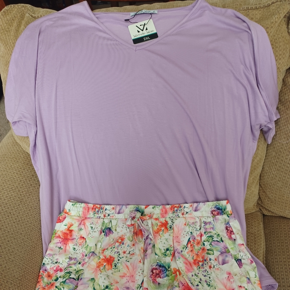 Michelle Mae Tee And Shorts Set Size 2x New With Tags